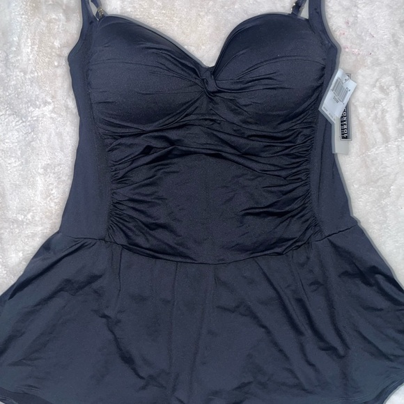 NWT La Blanca Black Tummy Control Dress Swimsuit 20W - Picture 11 of 17